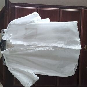 EUC white button up w shorts